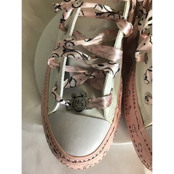 Converse x Miley Cyrus Platform Canvas Sneakers Sz.8.5 Pre owned  Pink/White - Picture 8 of 11